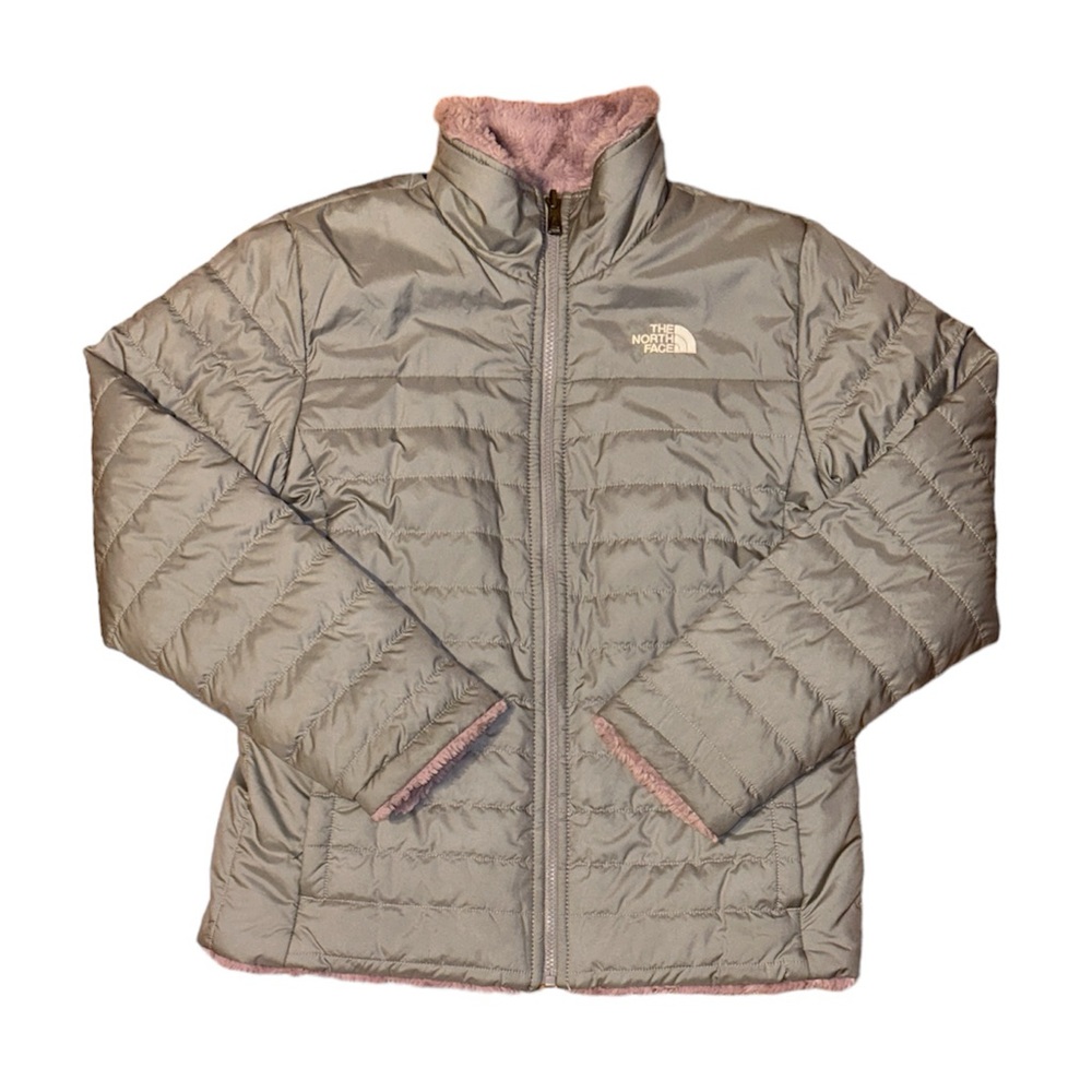 The North Face Reversible Puffer Jacket Grey/Purple Girl’s XL